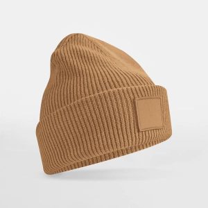 Beechfield Deep Cuffed Tonal Patch Beanie megzta kepurė