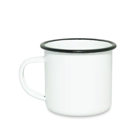 Emalia 300 ml emaliuotas puodelis su spauda