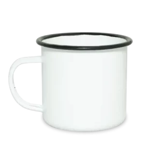 Emalia 450 ml emaliuotas puodelis su spauda