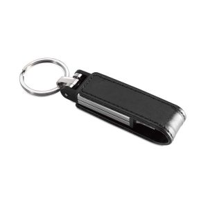 Metalinė USB laikmena su odiniu dėklu