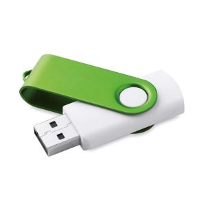 Balta TECHMATE USB laikmena su spalvotu spaustuku