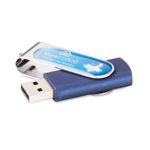 USB laikmena su spalvotu iškiliu lipduku